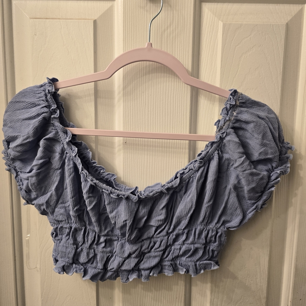 Better Be Lavender Smocked Puff-Sleeve Crop Top